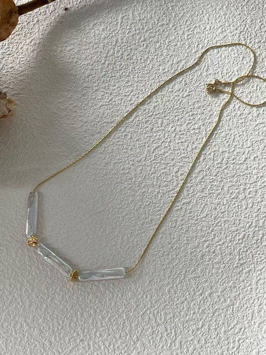 Minimalist Baroque Pearl Necklace