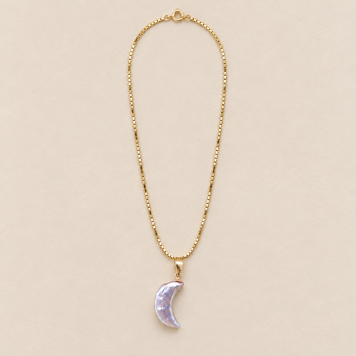 Selene 18K Gold-Plated Moon Pearl Pendant Necklace
