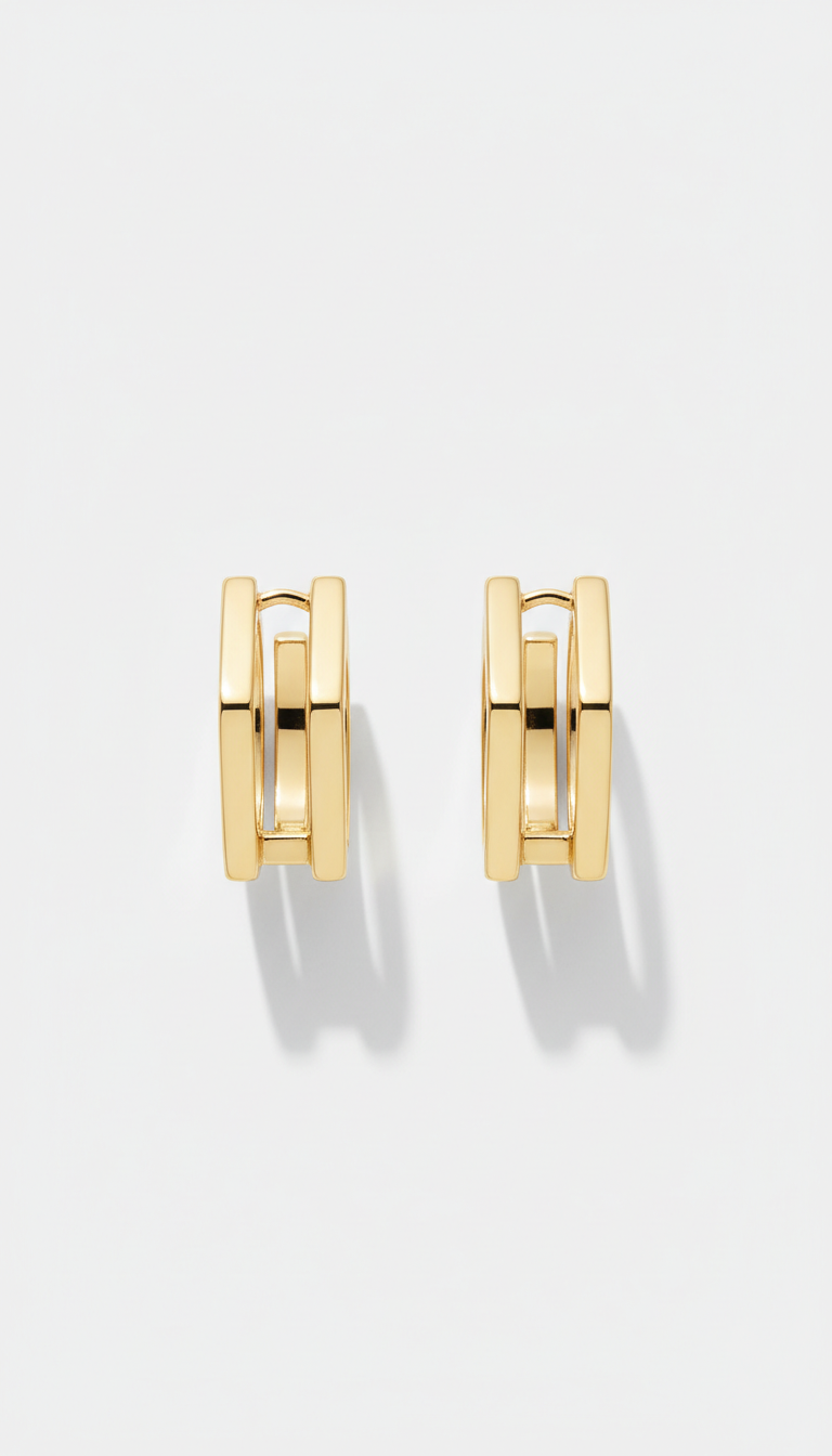 Gold vermeil geometric hoop earrings
