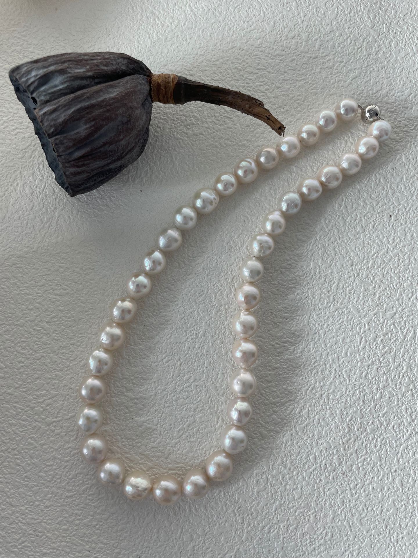 Edison Pearl & Silver Bead Necklace