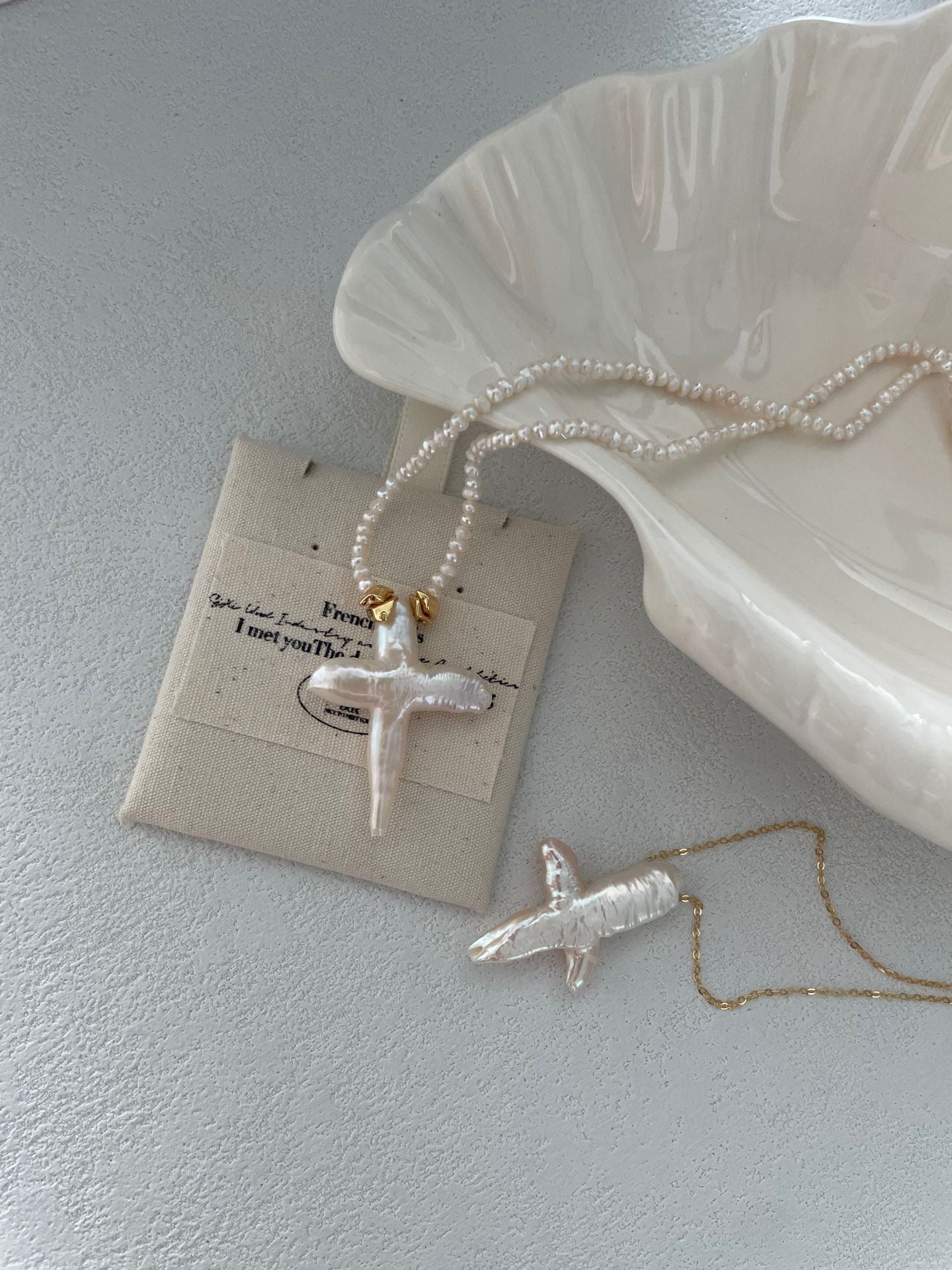 Cross Pearl Necklace