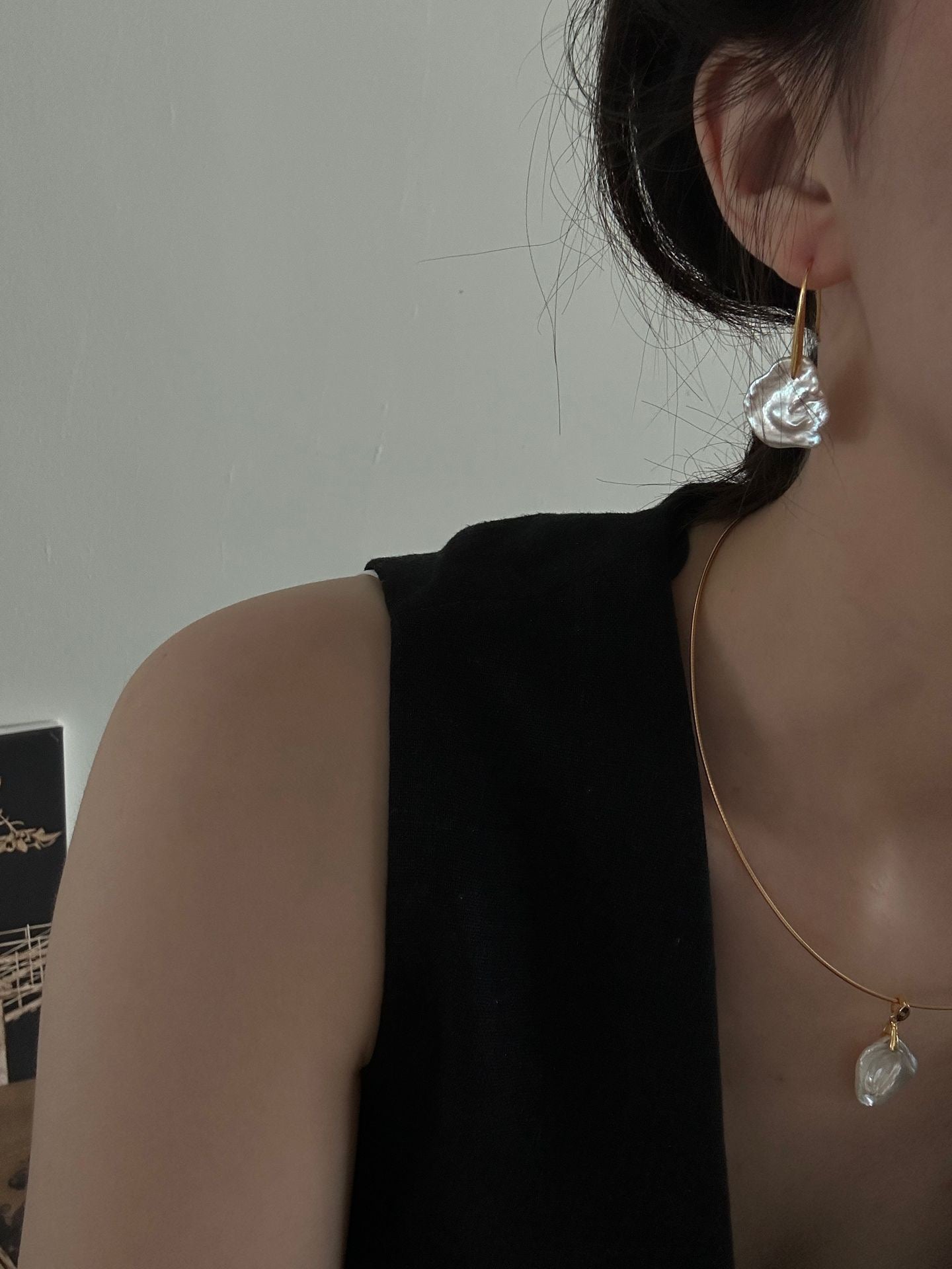 Gold Petal Choker Necklace