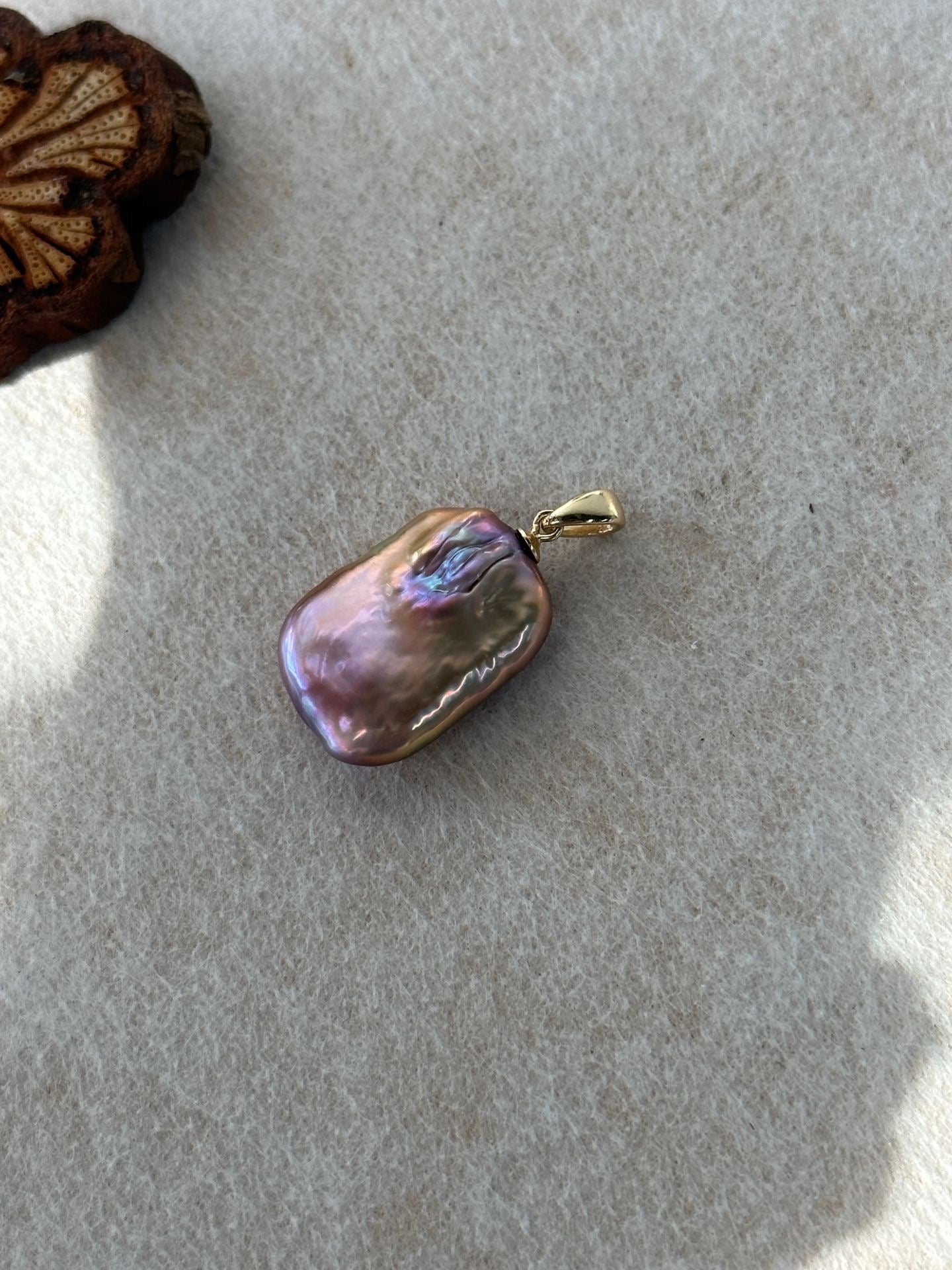 Square Baroque Pearl Pendant Necklace