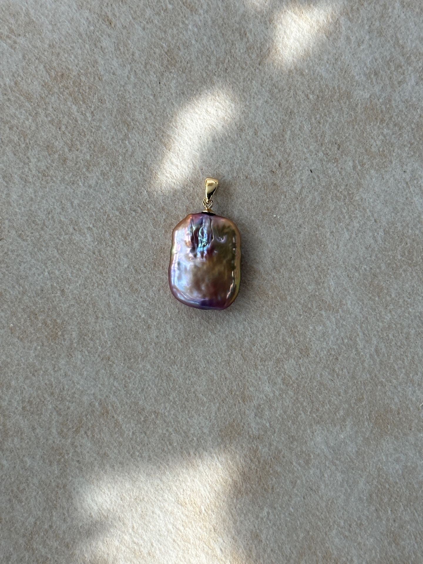 Square Baroque Pearl Pendant Necklace