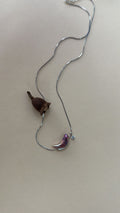 Iridescent Pearl Moon Pendant Necklace – Silver