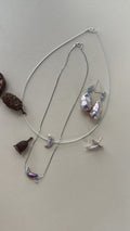 Iridescent Multicolour Pearl Moon Choker – Silver