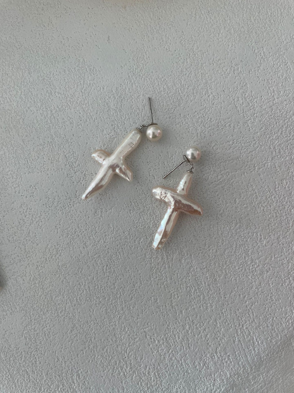 Cross Pearl Earrings