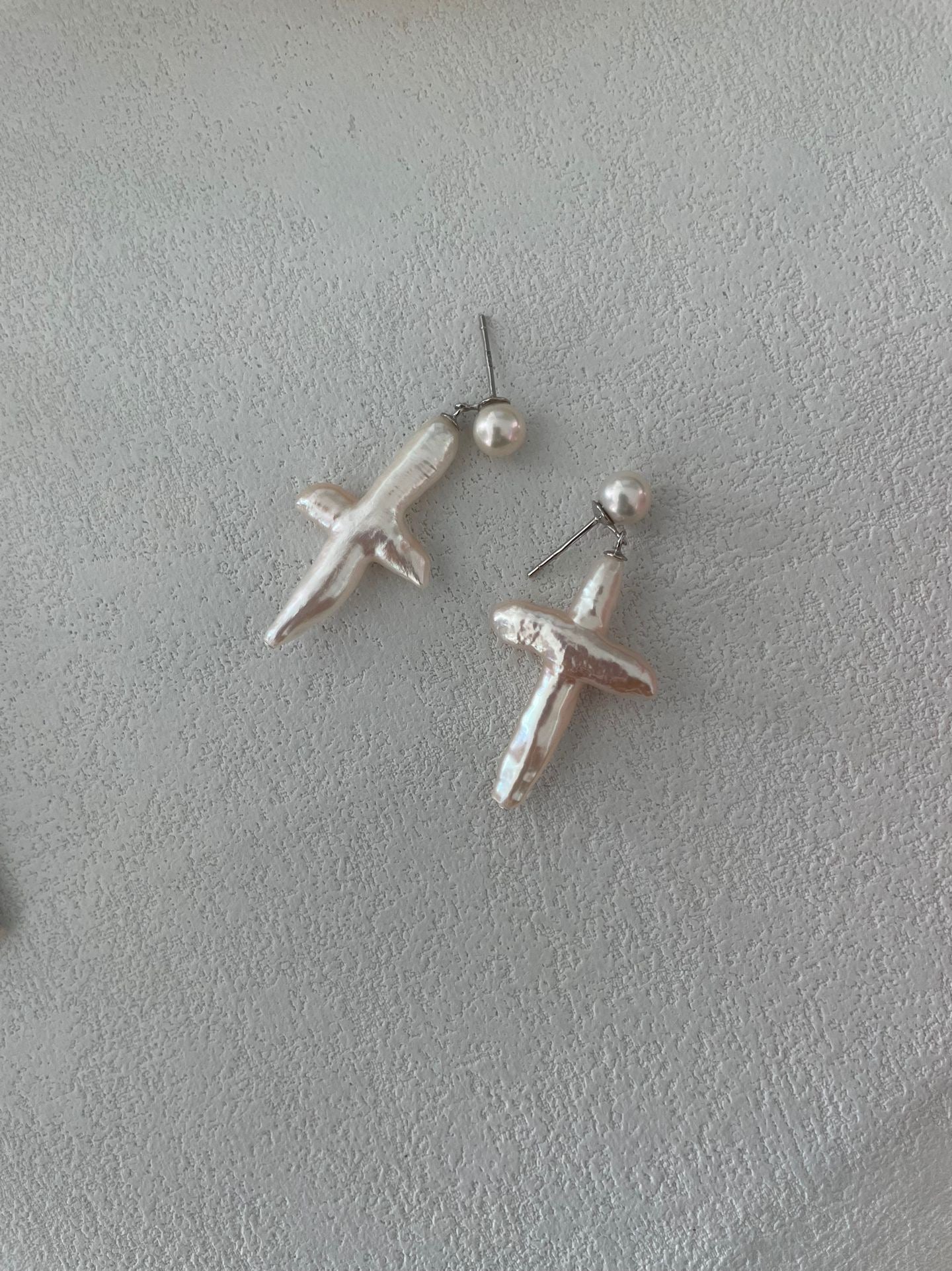Cross Pearl Earrings