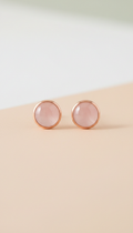 Polished gemstone stud earrings