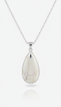 Polished gemstone solitaire pendant necklace