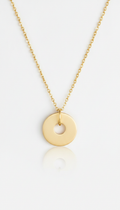 Minimalist 14k gold pendant necklace