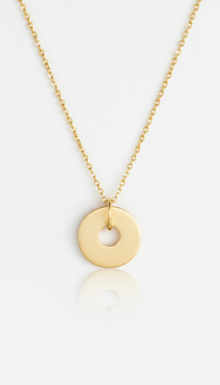 Minimalist 14k gold pendant necklace