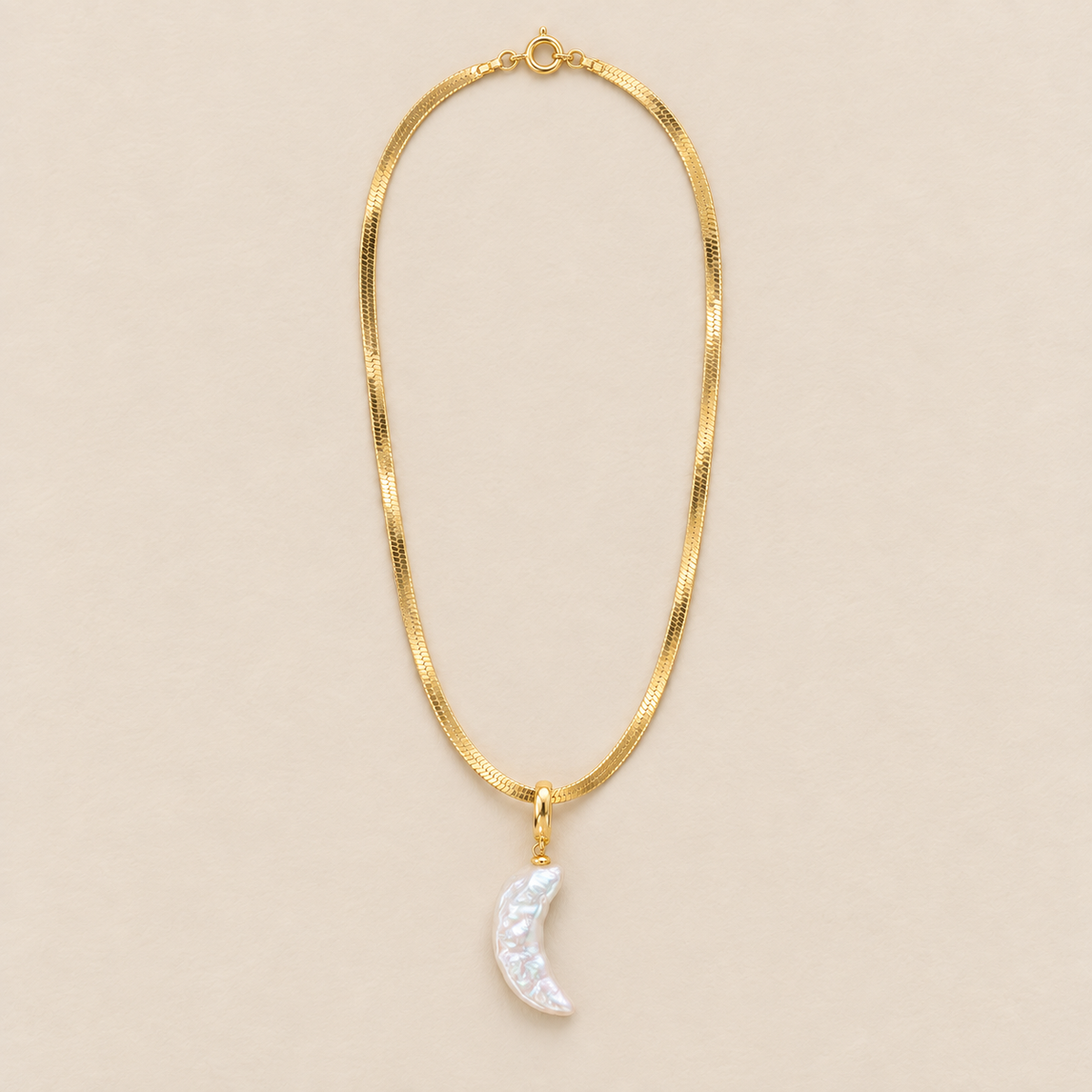 Selene 18K Gold-Plated Moon Pearl Necklace