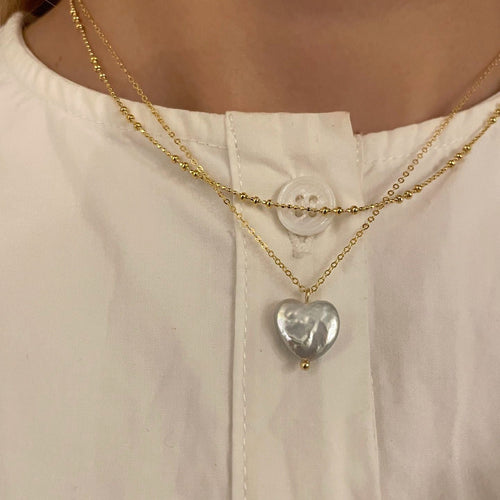 Amelie Heart Baroque Pearl Necklace — product view 2