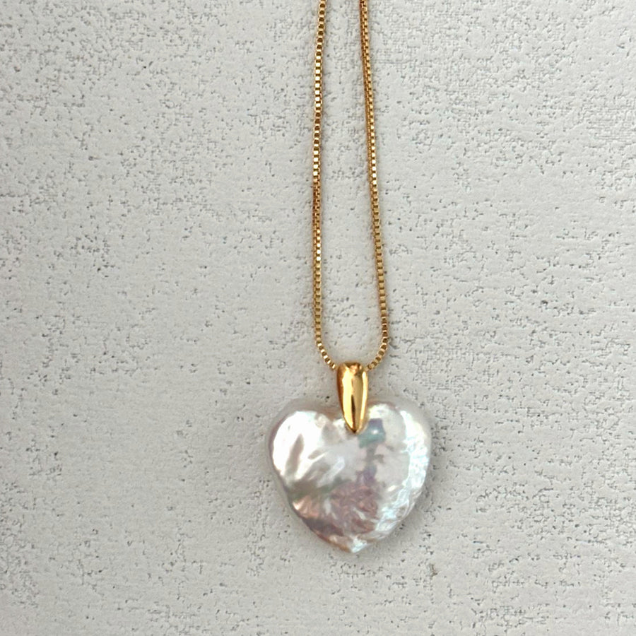 Amelie 18K Gold-Plated Heart Pearl Necklace