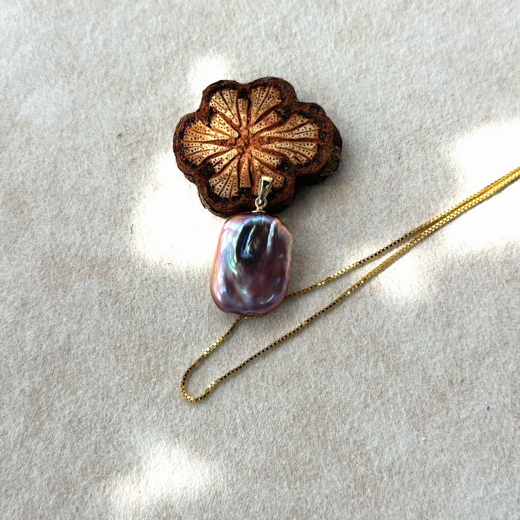 Odette Square Baroque Pearl Pendant Necklace — product view 2