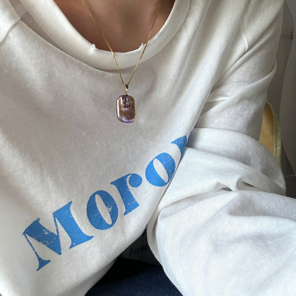 Odette Square Baroque Pearl Pendant Necklace — product view 5