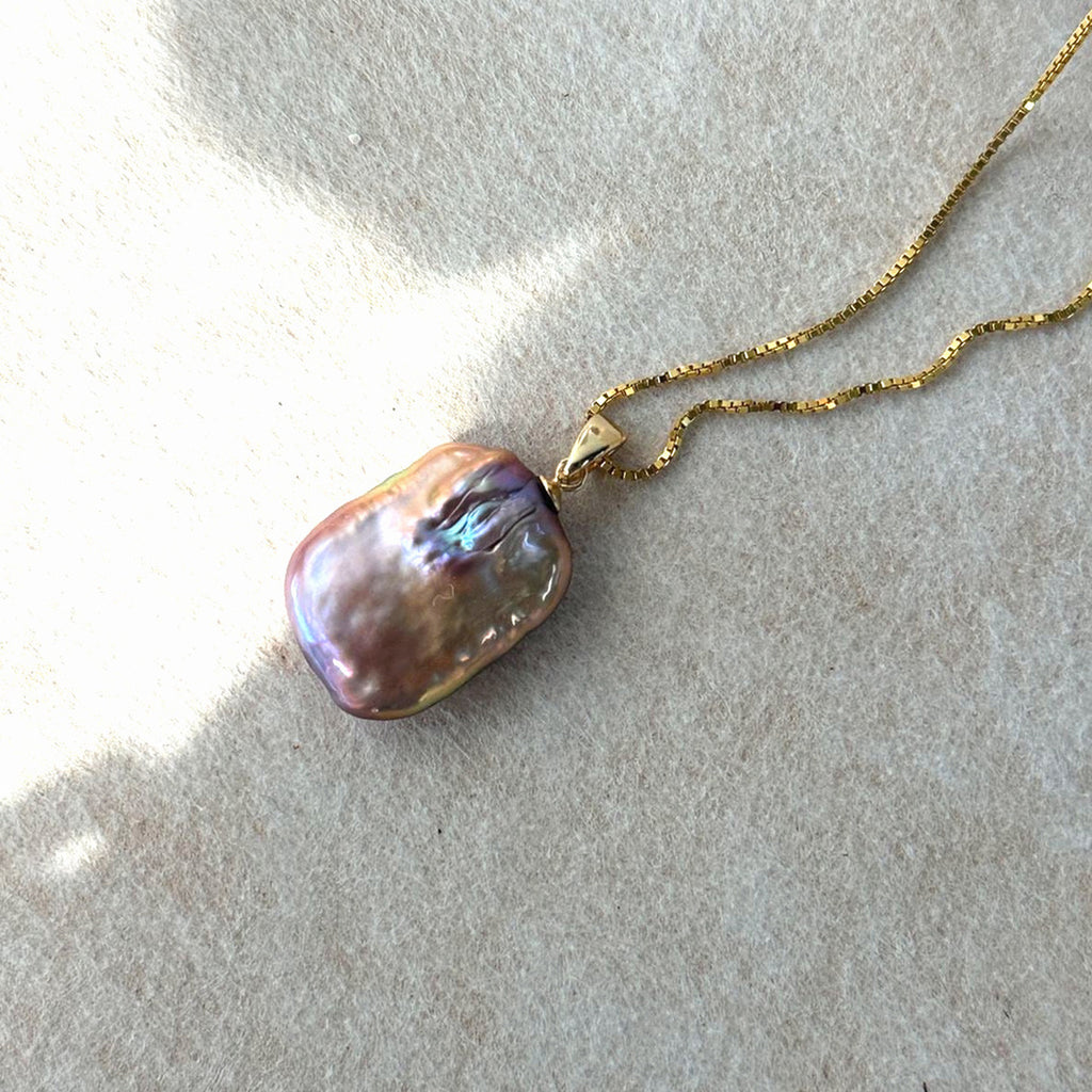 Odette Square Baroque Pearl Pendant Necklace — product view 1