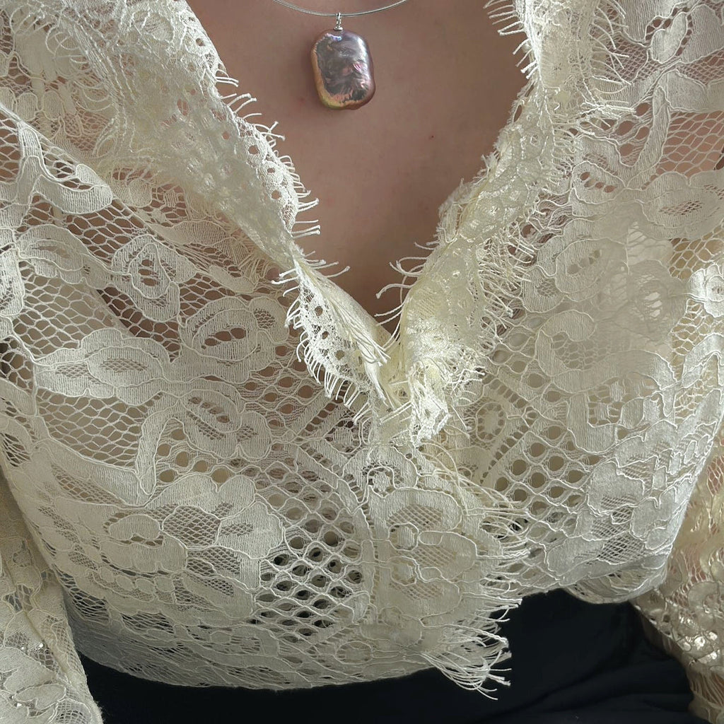 Odette Silver-Tone Baroque Pearl Choker — product view 5