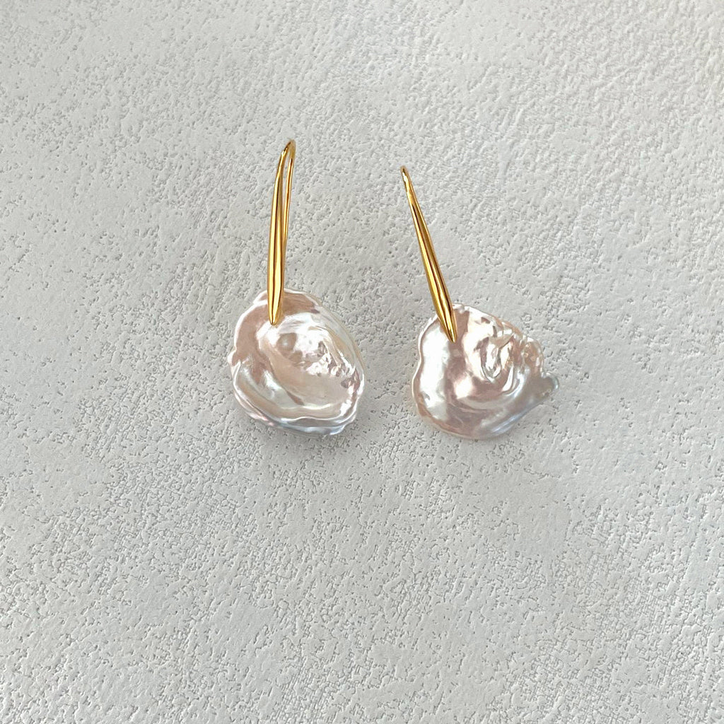 Fleur Silver Petal Drop Earrings — product view 2