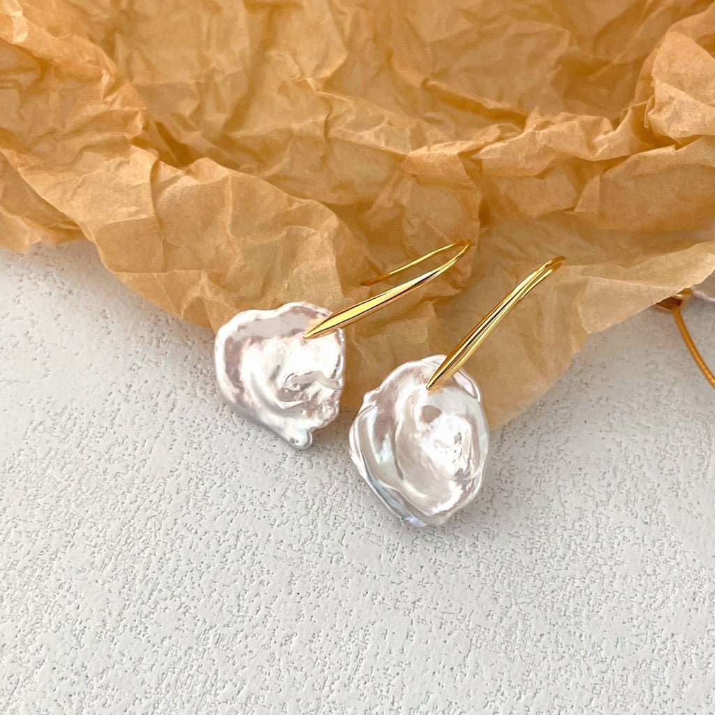 Fleur Silver Petal Drop Earrings — product view 4