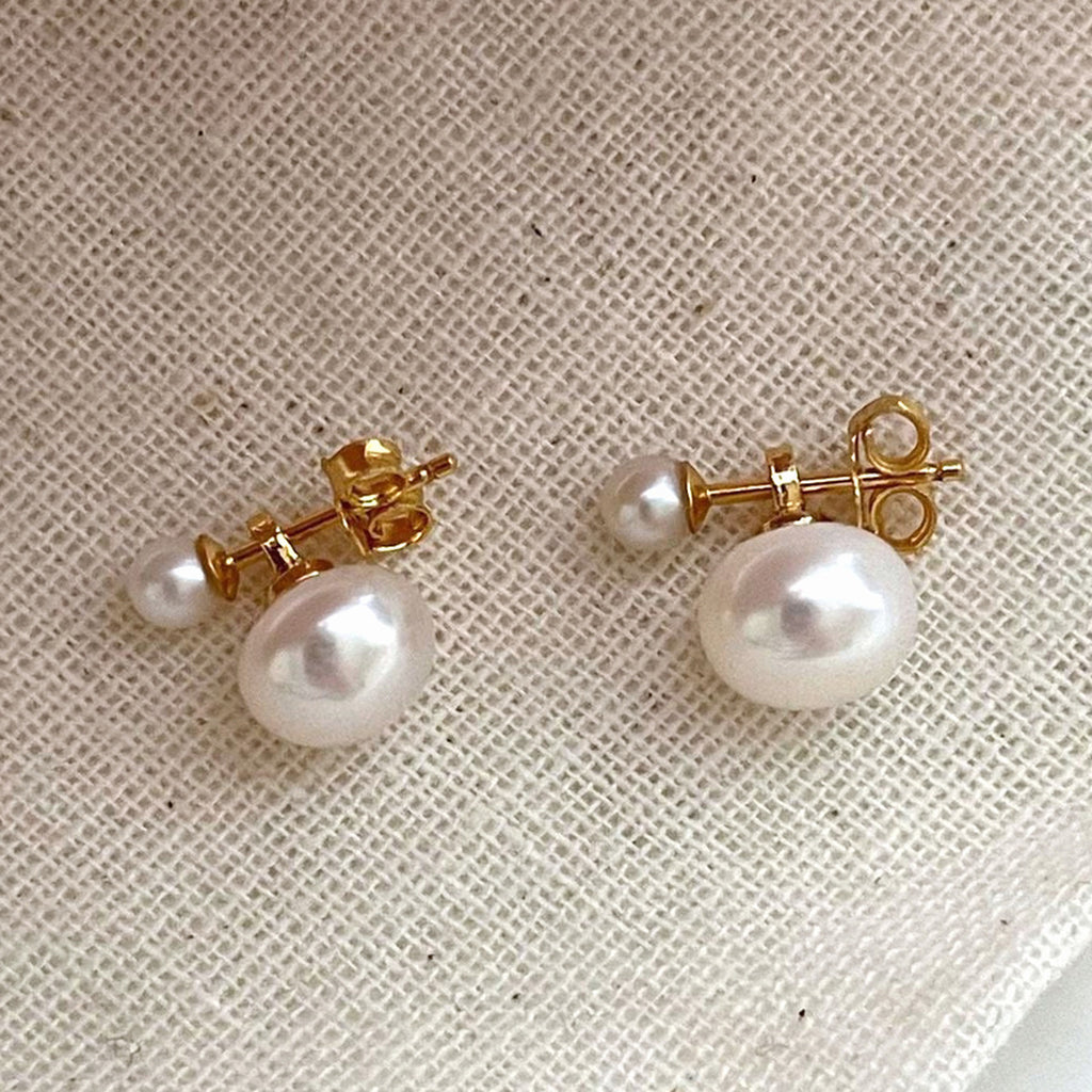 Lucie Gold-Filled Double Pearl Studs — product view 1