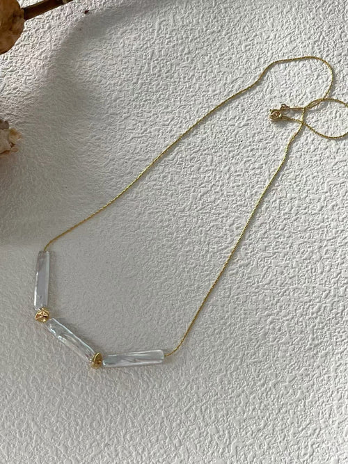 Aurelle 18K Gold-Plated Triple Baroque Pearl Necklace — detail view 1